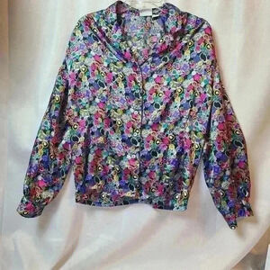 Vintage Koret Button Pattern Colorful Women's Dress Shirt